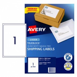 Avery Shipping Labels with Trueblock - 199.6 x 289.1 mm 1UP - 100 Labels - 100 Sheets