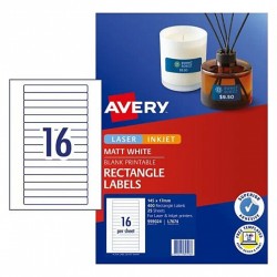 Avery Permanent Multi-purpose Labels L7674 - 145 x 17 mm 16UP - 400 Labels - 25 Sheets