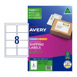 Avery Premium Shipping Labels with AveryEco L7165 99.1 x 67.7 mm mm 8UP - 800 Labels - 100 Sheets