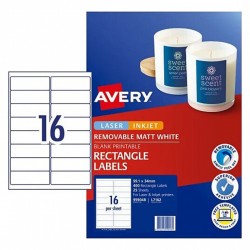 Avery Removable Multi-purpose Labels L7162 - 99.1 x 34 mm 16Up - 400 Labels - Pack of 25
