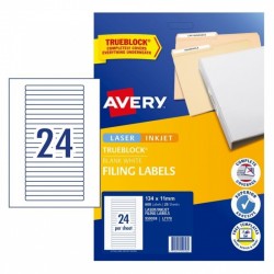 Avery Filing Label L7170 24UP White - Pack of 25