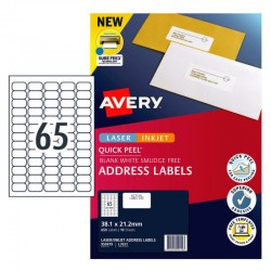 Avery Quick Peel Address Labels with Sure Feed - 38.1 x 21.2 mm 65UP - 650 Labels - 10 Sheets