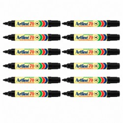 Artline 70 Permanent Marker 1.5mm Bullet Tip Black - Box of 12