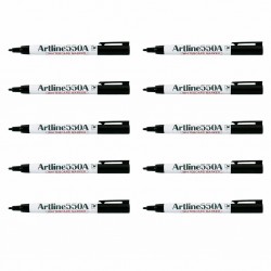 Artline 550A White Boardoard Marker 1.2mm Bullet Tip Black - Box of 12