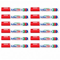 Artline 700 Permanent Markers - Bullet Tip Red - Box of 12