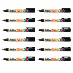 Artline 725 Permanent Marker 0.4mm Black - Box of 12