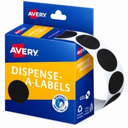 Avery Black Dispenser Dot Stickers - 24 mm - 500 Labels - 1 Roll