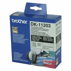 Brother DK-11203 Black on White Die-Cut File Folder Label Roll - 17mm x 87mm, 300 Labels