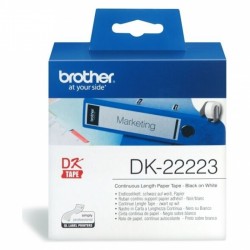 Brother DK-22223 Black on White Continuous Paper Label Roll - 50mm x 30.48m