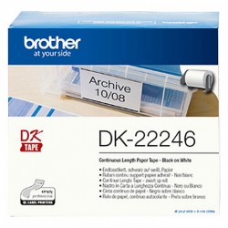 Brother DK-22246 Black on White Continuous Paper Label Roll - 102mm x 30.48m
