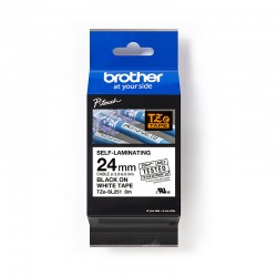 Brother TZe-SL251 Black on White Self-Laminating Label Tape - 24mm x 8m