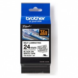 Brother TZe-SL251 Black on White Self-Laminating Label Tape - 24mm x 8m