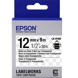 Epson C53S654102 Black on Clear (LK-4TBN) (Genuine)