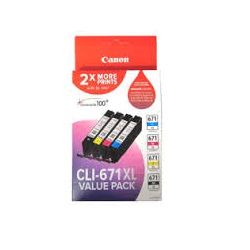4 Pack Canon CLI-671XL Genuine Value Pack
