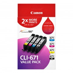 4 Pack Canon CLI-671 Genuine Ink Cartridges