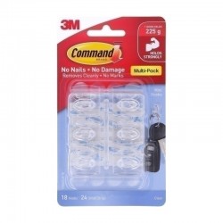 Command Hooks 17006CLR-VP Mini - Pack of 18