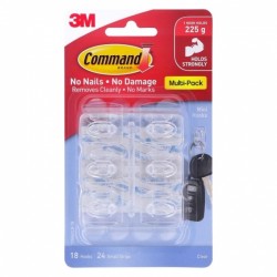 Command Hooks 17006CLR-VP Mini - Pack of 18