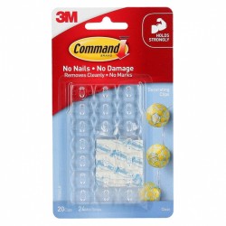 Command 17026CLR Decorating Clips Clear 20-Pack - Box of 6
