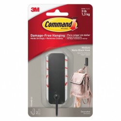 Command 17034MB Medium Metal Hook - Matte Black