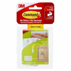 Command 17042 Sawtooth Picture Hanger - Pack of 3 - Box of 4