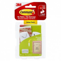 Command 17043 Wire-Back Picture Hanger - 3-Pack - Box of 4