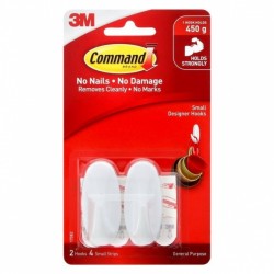 Command 17082 Small Designer Hooks - Pack of 12