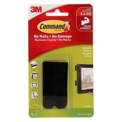 Command 17201BLK Medium Black Picture Hanging Strips - 4-Pack - Box of 6