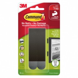 Command 17206BLK Large Black Picture Hanging Strips - Pack of 24