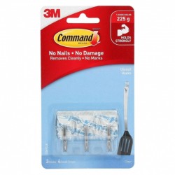 Command 17067CLR Small Clear Utensil Hooks 3-Pack - Box of 6