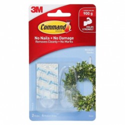 Command 17091CLR Medium Clear Hooks 2-Pack - Box of 6