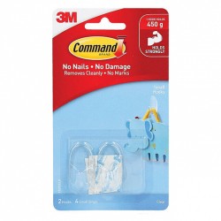 Command 17092CLR Small Clear Hooks 2-Pack - Box of 6
