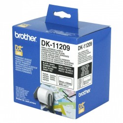 3 Pack Brother DK-11209 Black on White Die-Cut Small Address Label Roll - 29mm x 62mm, 800 Labels
