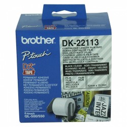 3 Pack Brother DK-22113 Black on Clear Continuous Film Label Roll - 62mm x 15.24m