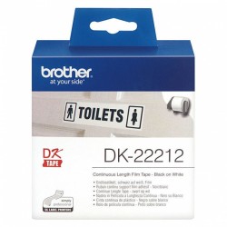 3 Pack Brother DK-22212 Black on White Continuous Film Label Roll - 62mm x 15.24m