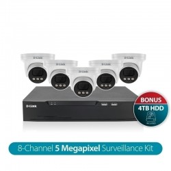 D-Link DNR8P-5MP-4TB Vigilance Surveillance Kit 8CH NVR & 5 x 5MP Turret Cameras - 4TB HDD