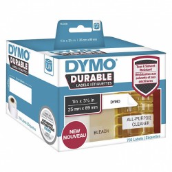 DYMO 1933081 Black on White Durable LabelWriter Label Roll - 25mm x 89mm, 700 Labels