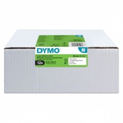 DYMO 2093093 Black on White Large Address Paper Label Roll - 36mm x 89mm Label, 130 per Roll, 12 Rolls