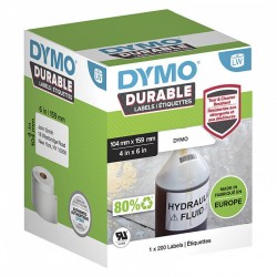 DYMO 2112287 LabelWriter Durable Multi Purpose Label Roll New Packaging - Black on White - 104mm x 159mm, 200 Labels per Roll, 1 Roll