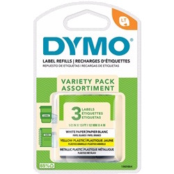 DYMO 1989864 LetraTag Variety Starter Pack 12mm x 4m - Pack of 3
