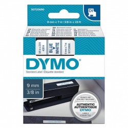 DYMO S0720690 Blue on White D1 Label Tape - 9mm x7m
