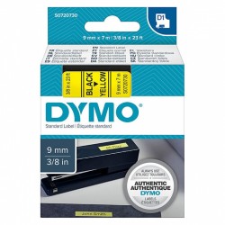 DYMO S0720730 Black on Yellow D1 Label Tape - 9mm x 7m