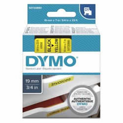 DYMO S0720880 Black on Yellow D1 Label Tape - 19mm x 7m