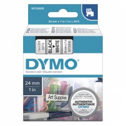 DYMO S0720930 Black on White D1 Label Tape - 24mm x 7m