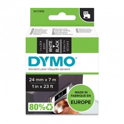 DYMO S0721010 White on Black D1 Label Tape - 24mm x 7m