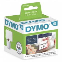 DYMO S0722440 White Large Multi Purpose Paper LabelWriter Label Roll - 54mm x 70mm, 320 Labels, 1 Roll