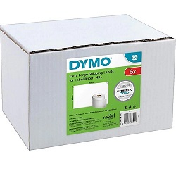 DYMO 2128307 Black on White Extra Large Shipping Label Roll - 104mm x 159mm Label, 220 per Roll, 6 Rolls