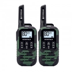 EcoXgear EcoXTalk EXG50 500mW Compact Handheld UHF Radio Twin Pack - Green Camo (3km)