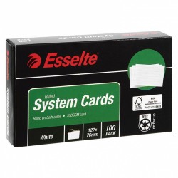 Esselte System Cards 127 x 76mm (5 x 3) White - Pack of 100