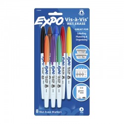 Expo White Board Markers Fine Assorted Colours NP - Pack of 8