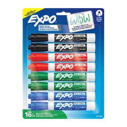 Expo Whiteboard Markers - Bullet Tip - Assorted Colours - Pack of 16